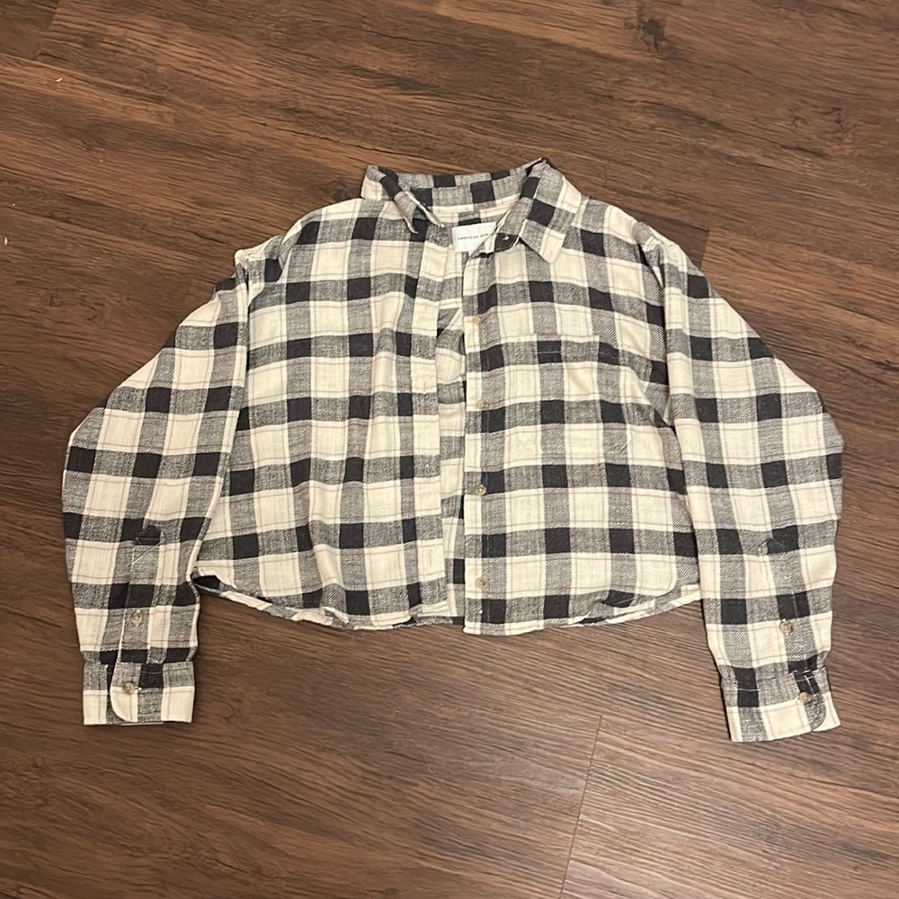 American Eagle Cropped Flannel